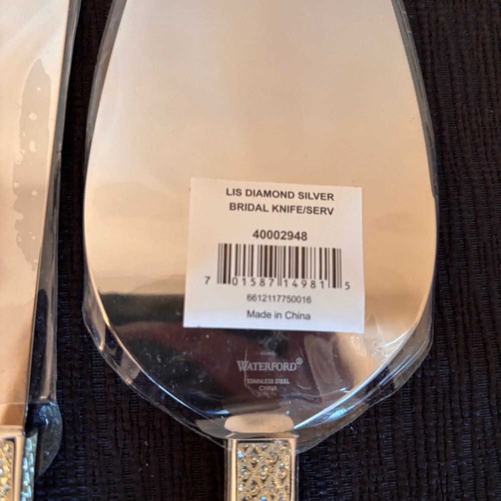 Waterford Lismore Diamond Silver Cake Knife and Server Set NIB - Picture 3 of 16
